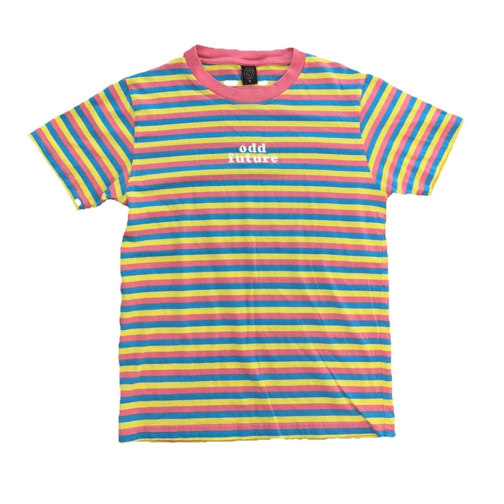 Odd Future Unisex Tee T-Shirt Top Sz Sm 100% Cotton Beach Stripped Vibrant Color